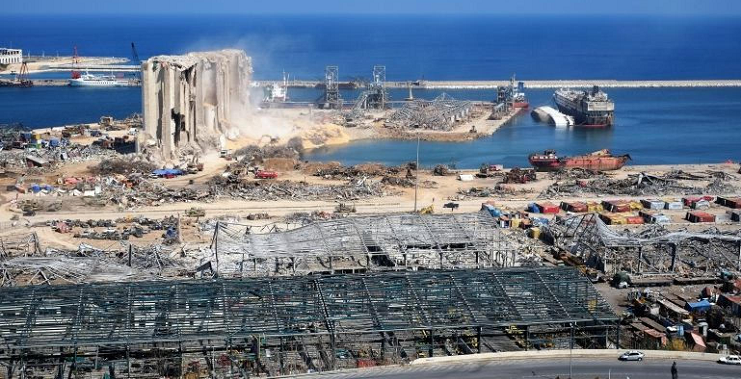 黎巴嫩总理：贝鲁特港口大型储粮筒仓有倒塌危险