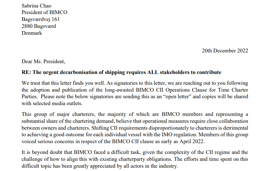 遭20多家航运公司批评！BIMCO回应对CII法规条款的批评