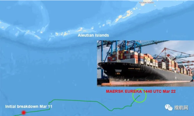 马士基一艘箱船突发机械故障，船期延误！曾挂靠国内宁波/上海等多个港口